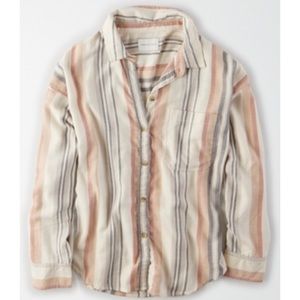 American Eagle Striped Button Up Shirt